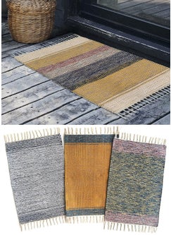 H2H Cotton Multi Shades and Mixed Design Door Rug - Combo (Multicolour, 40cm X 60cm) - 3Pc and 5Pc