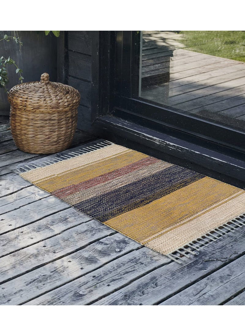 H2H - H2H Cotton Multi Shades and Mixed Design Door Rug - Combo (Multicolour, 40cm X 60cm) - 3Pc and 5Pc - Image 1