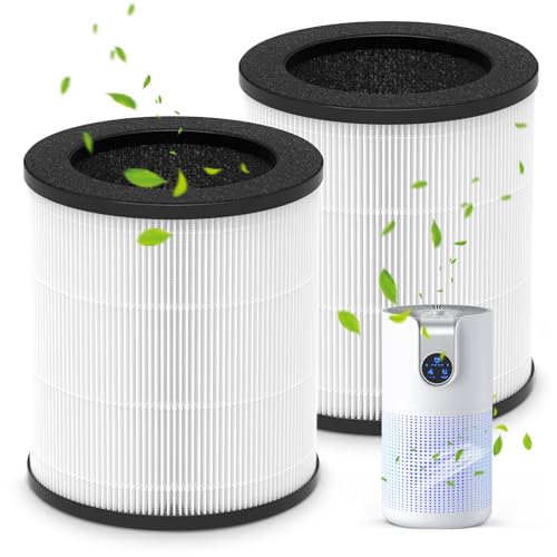 isinlive 2 Pack M03 Replacement Filter Only Compatible with MOOKA M03 BD03 Air Purifier Efficient Air Filter 3in1 PreFilter HEPA Filter HighEfficiency Activated Carbon Filter Filtration System - Image 1