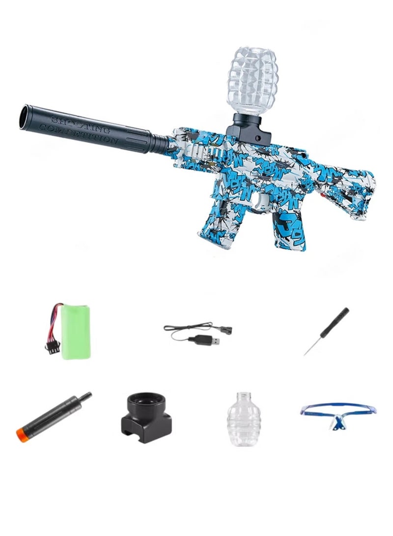 لعبة مسدس جل بلاستر M416 للأطفال - مسدس جل كهربائي سريع الإطلاق، أوتوماتيكي، مع نظارات واقية | مسدس كرات جل عالي القوة للأطفال والكبار | مسدس جل سريع الإطلاق مع بطارية، قمع، ملحقات | مسدس جل قناص M416 أحمر