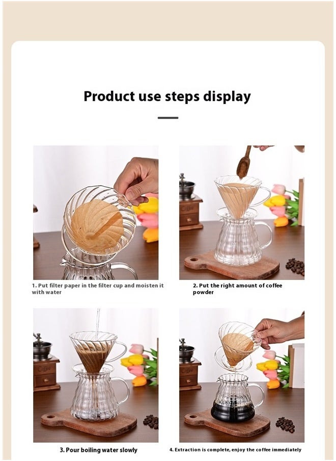 yongsheng Coffee filter cup Glass Coffee Drip Filter Pot，Drip Pour-Over Coffee Maker, Medium Grind  - Image 3