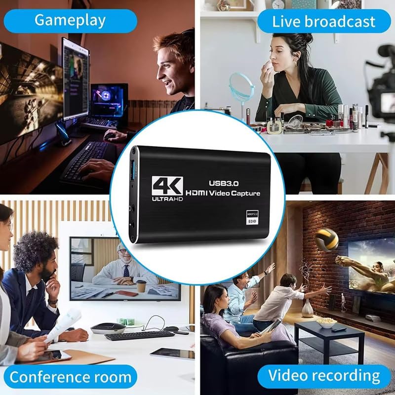 COOLCOLD Capture Card, 4K USB 3.0 HDMI Game Video Capture Card with HDMI Loop-Out 1080P 60FPS Live Streaming Game Recorder Device, Compatible Windows Linux OBS OS X Twitch for PS3 PS4 (Black) - Image 3