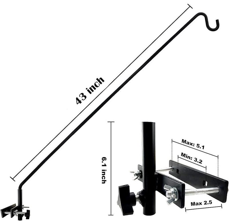 MIXXIDEA Extended Fence Deck Hook Rail Heavy Duty Bird Feeder Hook, Adjustable Plant Bracket for Bird Feeders, Planters, Suet Baskets, Lanterns, Wind Chimes and More - Image 2