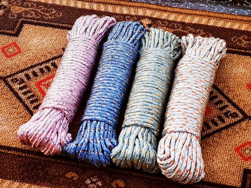 Antiter Essentials Cotton Cloth Nylon Braided Rope Length 20 MeterAntiSlip Windproof Hanging Rope Clothes Washing Line Drying Nylon Rope Pack of 2 - Image 3
