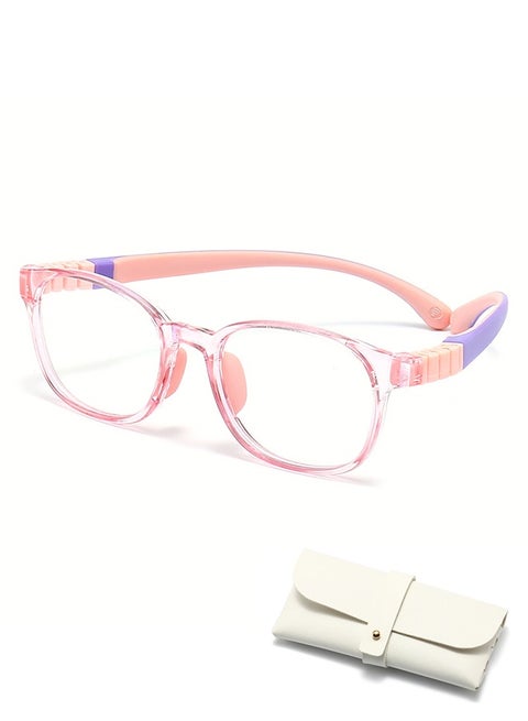 Anti-Blue Light Blocking Glasses Kids Anti Glare Eyestrain UV TV Phone Children Silicone Safety Eyewear for Boys and Girls Age 3-12