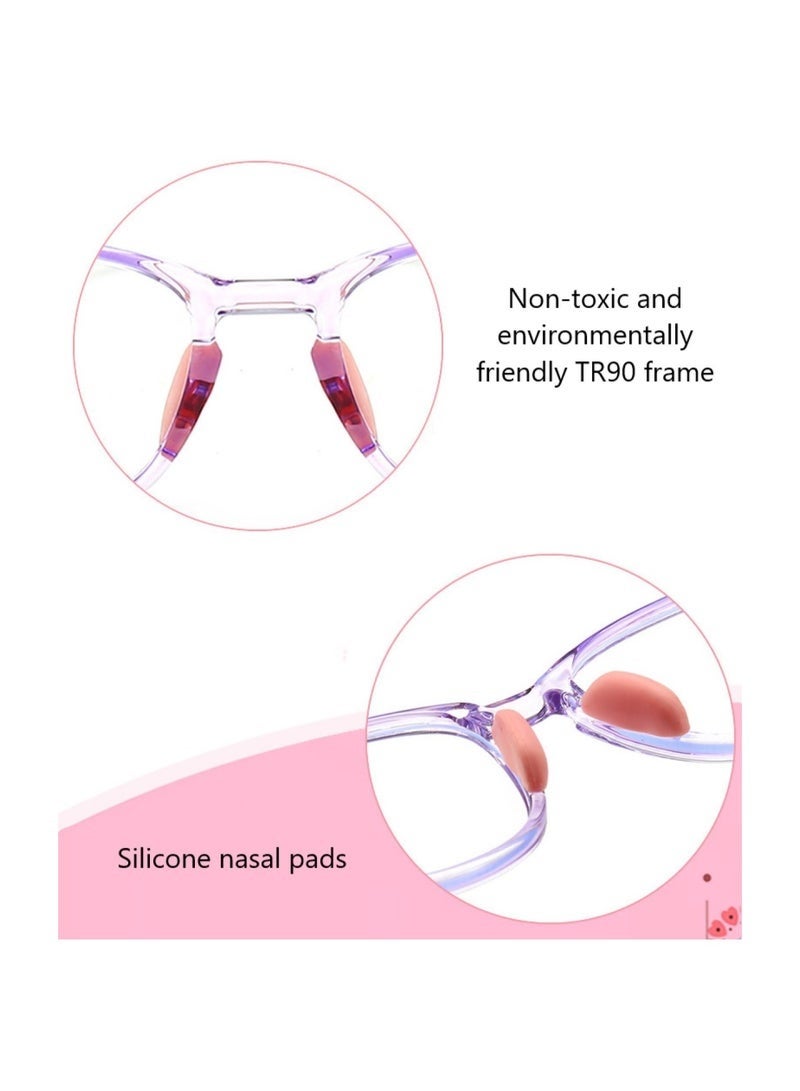 جيفت نظارات حماية من الضوء الأزرق للأطفال مضادة للوهج وإجهاد العين والأشعة فوق البنفسجية والتلفزيون والهواتف نظارات أمان من السيليكون للأطفال للأولاد والبنات من سن 3 إلى 12 عامًا - Image 2