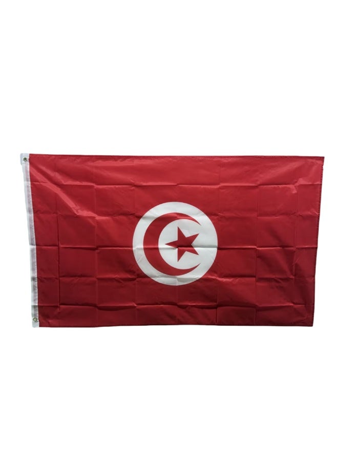 عاصفة علم تونس من Stormflag، مقاس 90x150 سم (3x5 قدم)، مصنوع من البوليستر بنسبة 100٪ مع حلقات نحاسية - Image 1