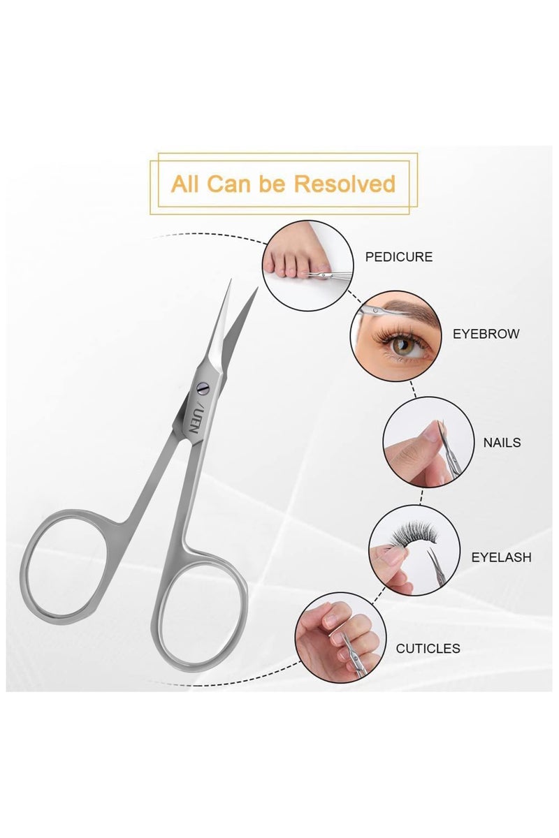 UEN Professional Stainless Steel Cuticle Scissors Extra Fine Curved Blade Pointed Tip, Manicure, Pedicure, Grooming, Trim Eyebrow, Eyelash, Dry Skin, Finger & Toenail Care 3.7 Inches - Image 3