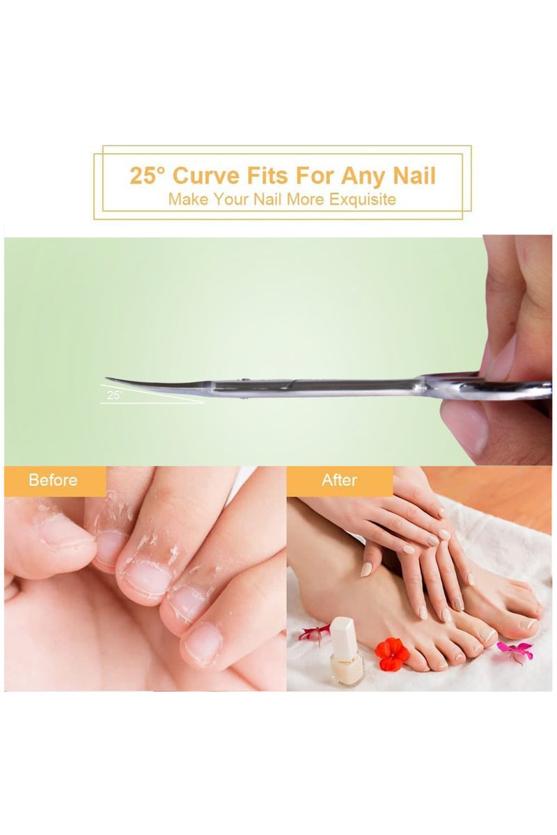 UEN Professional Stainless Steel Cuticle Scissors Extra Fine Curved Blade Pointed Tip, Manicure, Pedicure, Grooming, Trim Eyebrow, Eyelash, Dry Skin, Finger & Toenail Care 3.7 Inches - Image 4