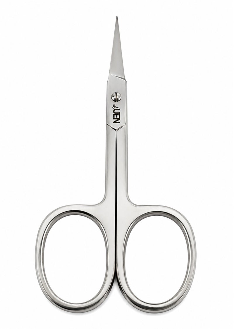 UEN Professional Stainless Steel Cuticle Scissors Extra Fine Curved Blade Pointed Tip, Manicure, Pedicure, Grooming, Trim Eyebrow, Eyelash, Dry Skin, Finger & Toenail Care 3.7 Inches - Image 1