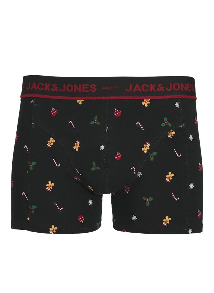 JACK & JONES Christmas Logo Gift Box Trunks And Socks