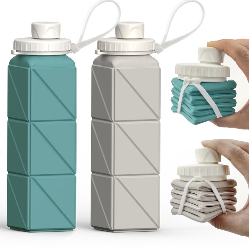 BEAUTAIL Collapsible Water Bottle 610 mL, Silicone Travel Water Bottle - Image 1