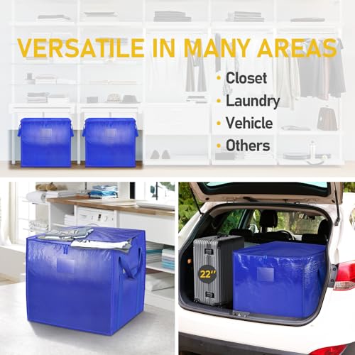 TICONN 2 Pack Extra Large Moving Bags with Zippers & Carrying Handles, Heavy-Duty Storage Tote Moving Boxes for Space Saving (2 PK, 45 Gallon) - Image 4
