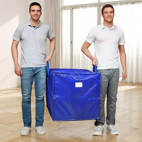 TICONN 2 Pack Extra Large Moving Bags with Zippers & Carrying Handles, Heavy-Duty Storage Tote Moving Boxes for Space Saving (2 PK, 45 Gallon) - Image 2