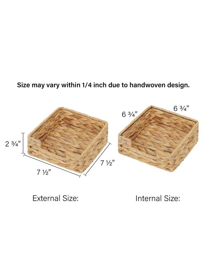 StorageWorks Water Hyacinth Guest Towel Holder for Bathroom, Wicker Napkins Baskets for Dinning Room, Rattan Napkin Holders for Tables, 7 ½"L x 7 ½"W x 2 ¾"H, 1 Pack - Image 2