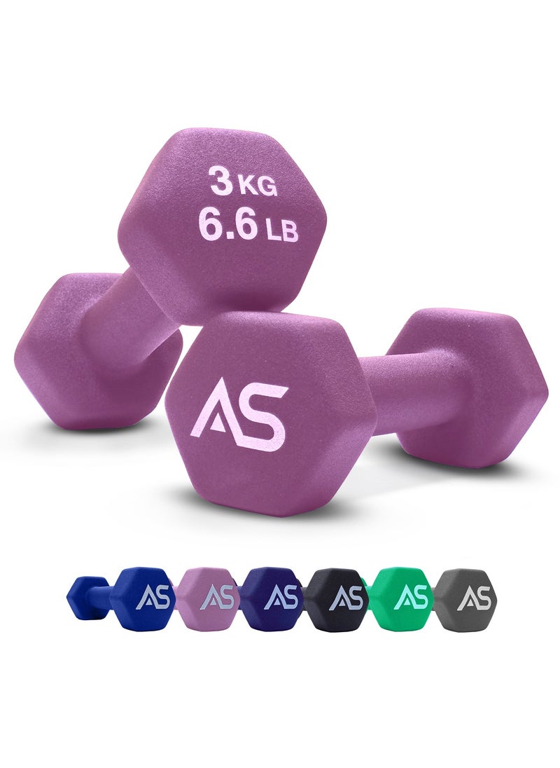Allure Sphere Sphere Neoprene Dumbbell Set For Home Gym Exercise - Anti Slip Fitness Equipment For Pilates, Cardio, Training - Anti Sweat Hex Dumbbells In 1Kg 2Kg 3Kg 4Kg 5Kg In Pair  - Image 2