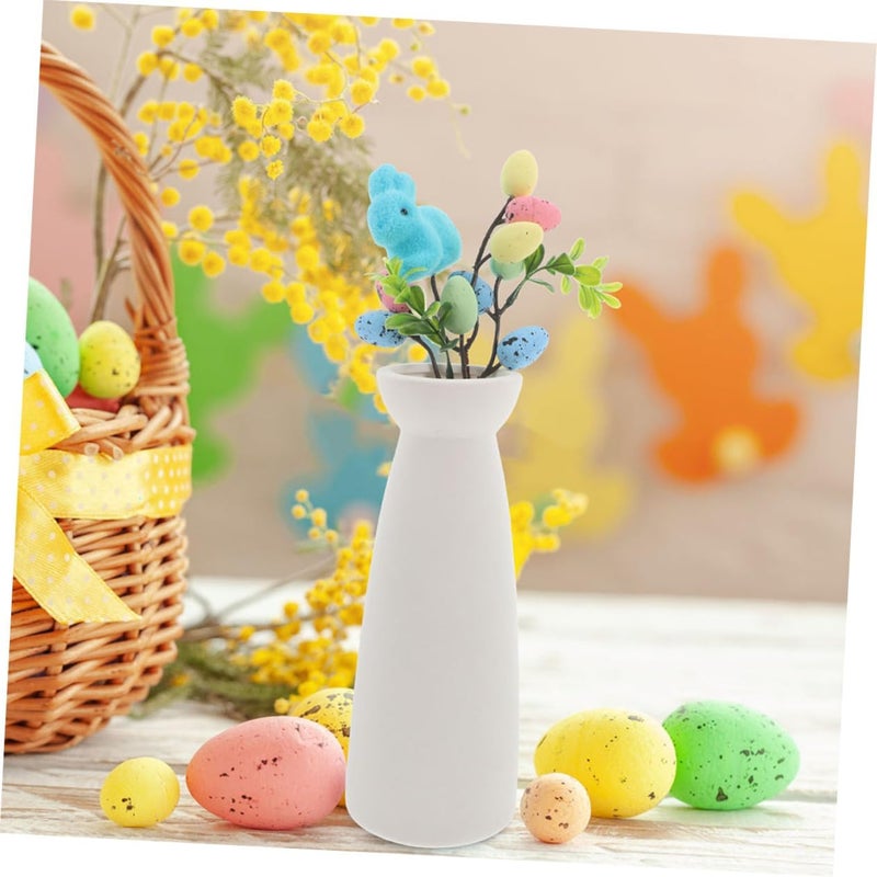 POPETPOP 2pcs Easter Egg Bunny Plugin Moss Flocked Rabbit Decorations Easter Egg Tree Branches Bouquet - Image 3