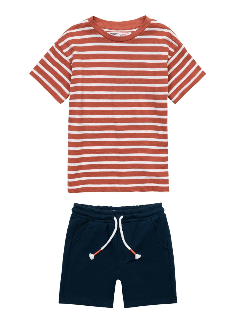 MINOTI Teen Boys  Striped T-Shirt And Short Set
