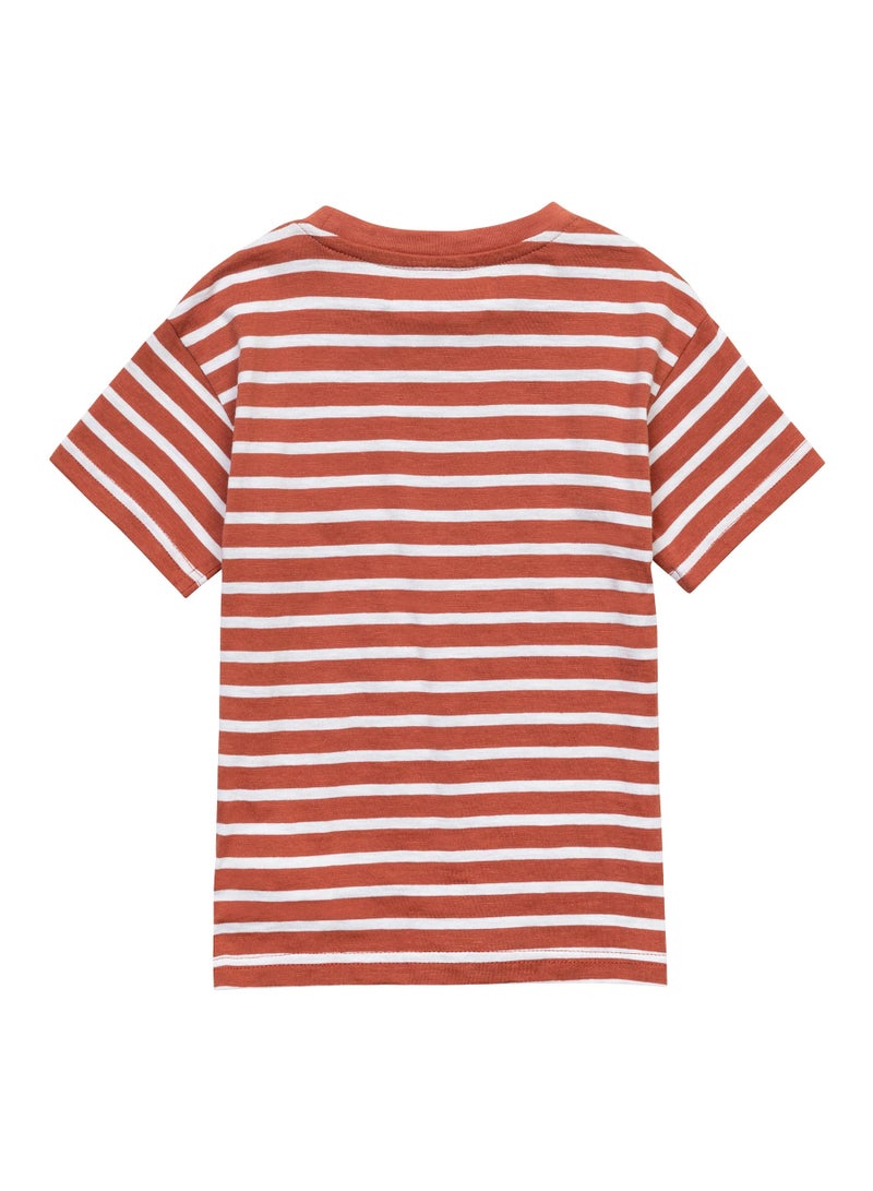 MINOTI Boys T-Shirt and Shorts Set with Stripe Print for Summer - Image 3