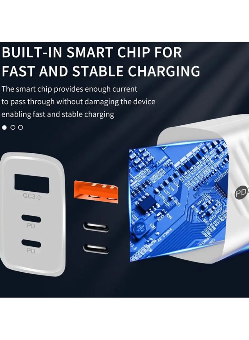 20w Fast Charge Charger,USB C Dual Port Fast Charger Adapter For iPhone15/Pro/Pro Max/Plus 14 Pro/Pro Max/Plus Samsung Galaxy S24/S23/S22 Ultra Mobile Phones Chargers QC3.0 UK Plug - Image 3