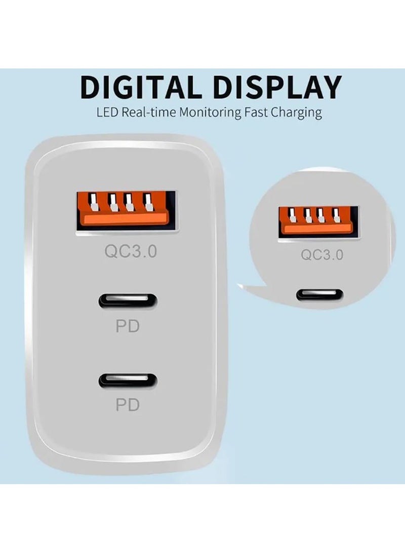 20w Fast Charge Charger,USB C Dual Port Fast Charger Adapter For iPhone15/Pro/Pro Max/Plus 14 Pro/Pro Max/Plus Samsung Galaxy S24/S23/S22 Ultra Mobile Phones Chargers QC3.0 UK Plug - Image 2