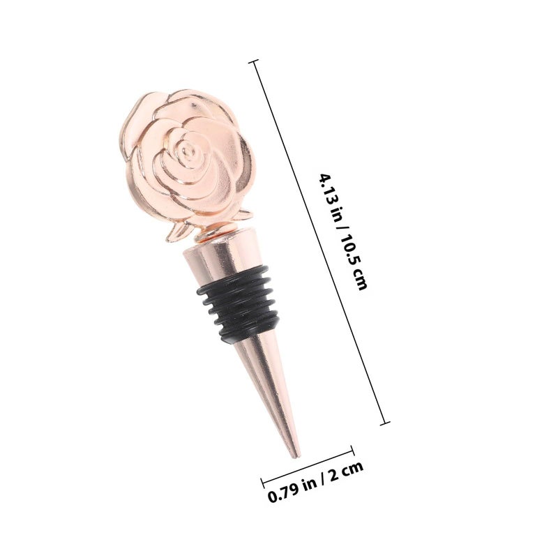 Reusable Rose Design Wine Bottle Stopper Kitchen Gadget for Weddings Bridal Showers - Image 2