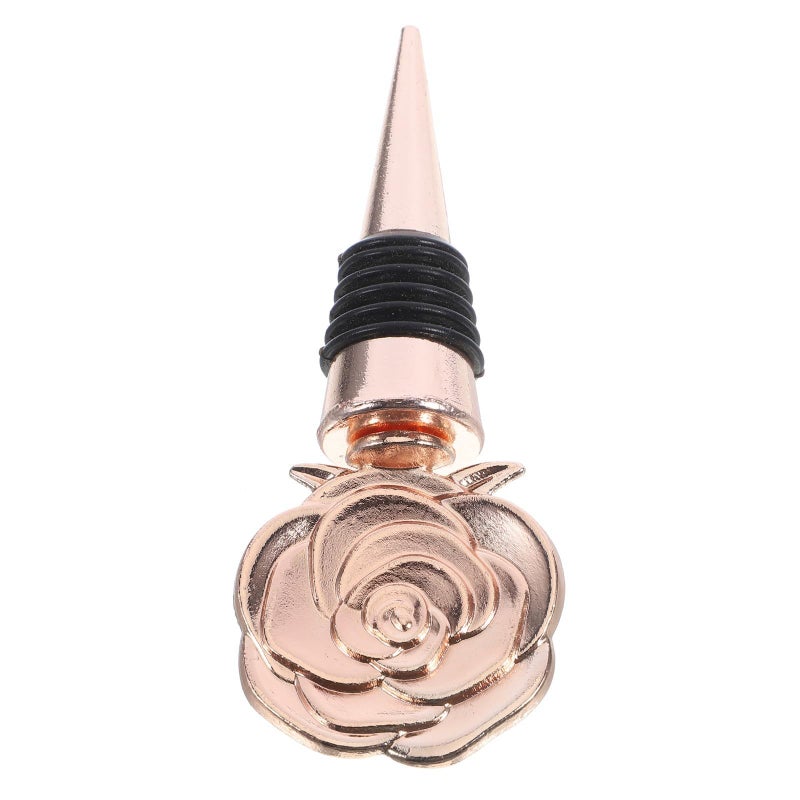 Reusable Rose Design Wine Bottle Stopper Kitchen Gadget for Weddings Bridal Showers - Image 1