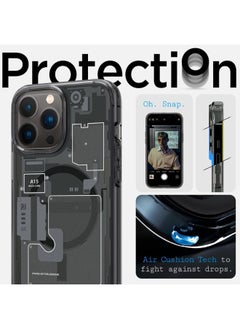 Color Fans Ultra Hybrid MagFit Designed iPhone 13 Pro Case Anti-Yellowing Military-Grade Protection Compatible with MagSafe - Black One  - Image 3