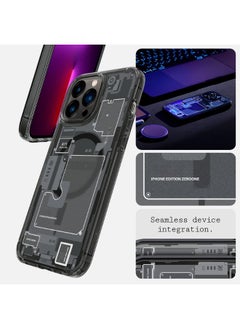 Color Fans Ultra Hybrid MagFit Designed iPhone 13 Pro Case Anti-Yellowing Military-Grade Protection Compatible with MagSafe - Black One  - Image 4