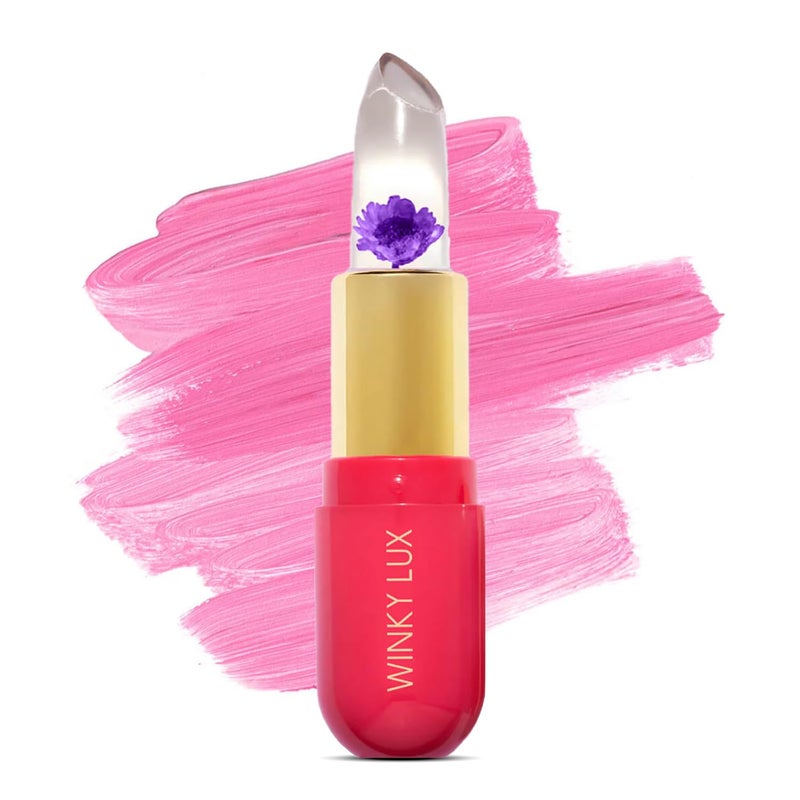 Winky Lux Flower Balm, pH Lip Balm, Color Changing Lipstick and Tinted Lip Balm, Vegan & Cruelty Free Hydrate & Plump, Sheer Pink Lipstick, Purple Flower with Vanilla Scent - Image 1