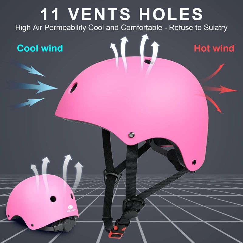 Glaf Toddler Helmet 2-4 Years Kids Bike Helmets For 2-8 Years Old Baby Girls Boys Multi-Sport Helmet Adjustable Skateboard Bicycle Helmet Lightweight 2 Sizes For Toddler To Youth (Pink  Small) - Image 4