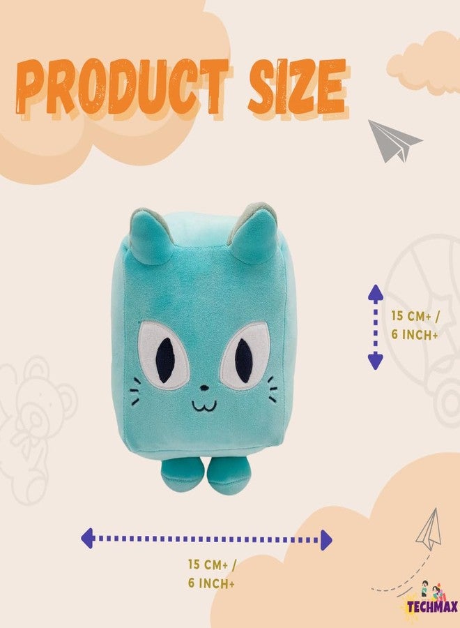 TechMax Solution Cute Square Blue Plush Soft Toy - Image 2
