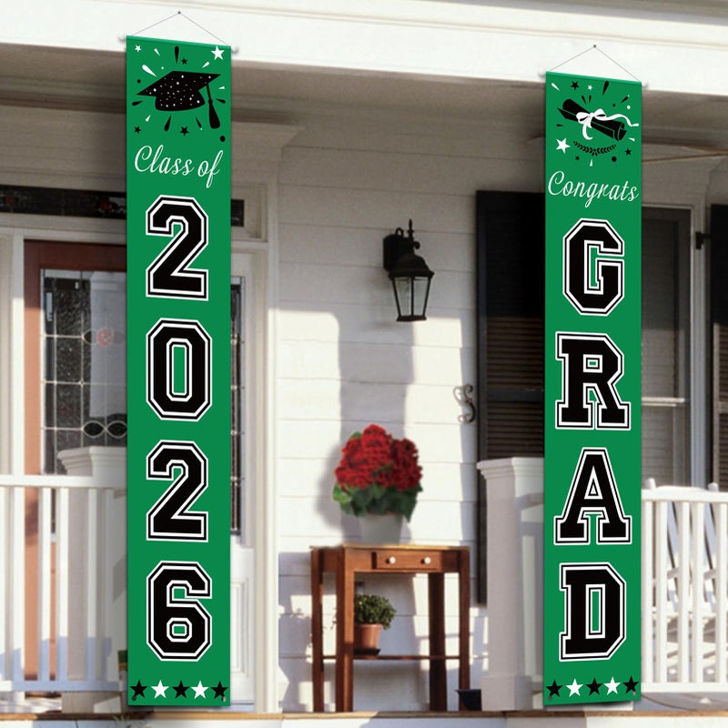 DAZONGE Green Graduation Decorations 2026 Class of 2026 Porch Banner for Party Supplies 2026 Graduation Party Decorations for Any Schools or Grades - Image 3