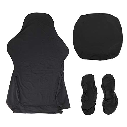 BTSKY Ergonomic Office Computer Game Chair Slipcovers Stretchy Polyester Covers for Reclining Racing Gaming Gaming Chair Black No Chair - Image 3