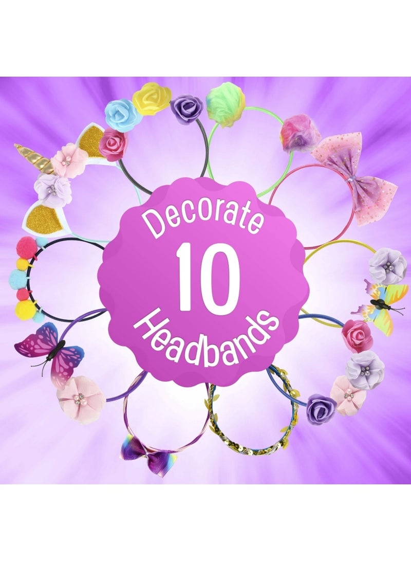 Daytoyz DIY Headband Making Kit for Kids: Creative Hair Accessories Craft Set with Unicorn Horns, Flowers, Butterflies - DIY Toy for Girls Age 5+  - Image 2