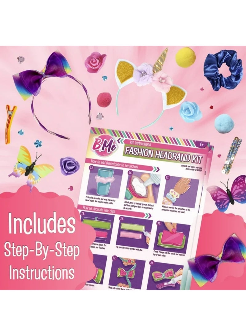 Daytoyz DIY Headband Making Kit for Kids: Creative Hair Accessories Craft Set with Unicorn Horns, Flowers, Butterflies - DIY Toy for Girls Age 5+  - Image 5