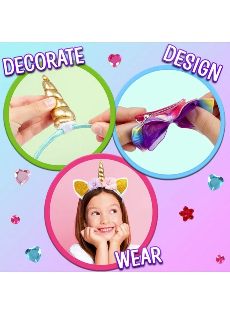 Daytoyz DIY Headband Making Kit for Kids: Creative Hair Accessories Craft Set with Unicorn Horns, Flowers, Butterflies - DIY Toy for Girls Age 5+  - Image 4