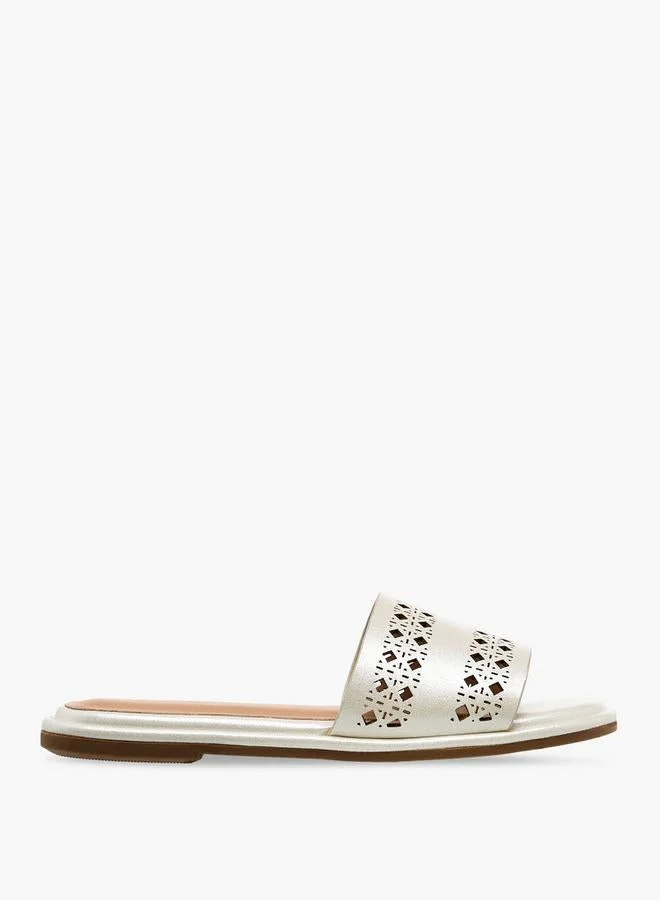 Girls Perforated Slide Sandals