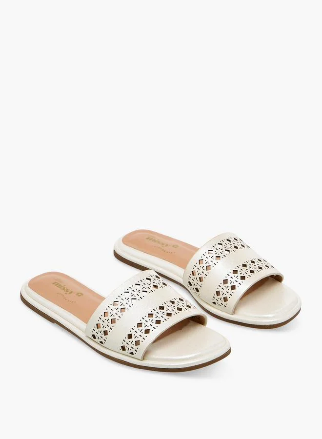 ليتل ميسي Girls Perforated Slide Sandals