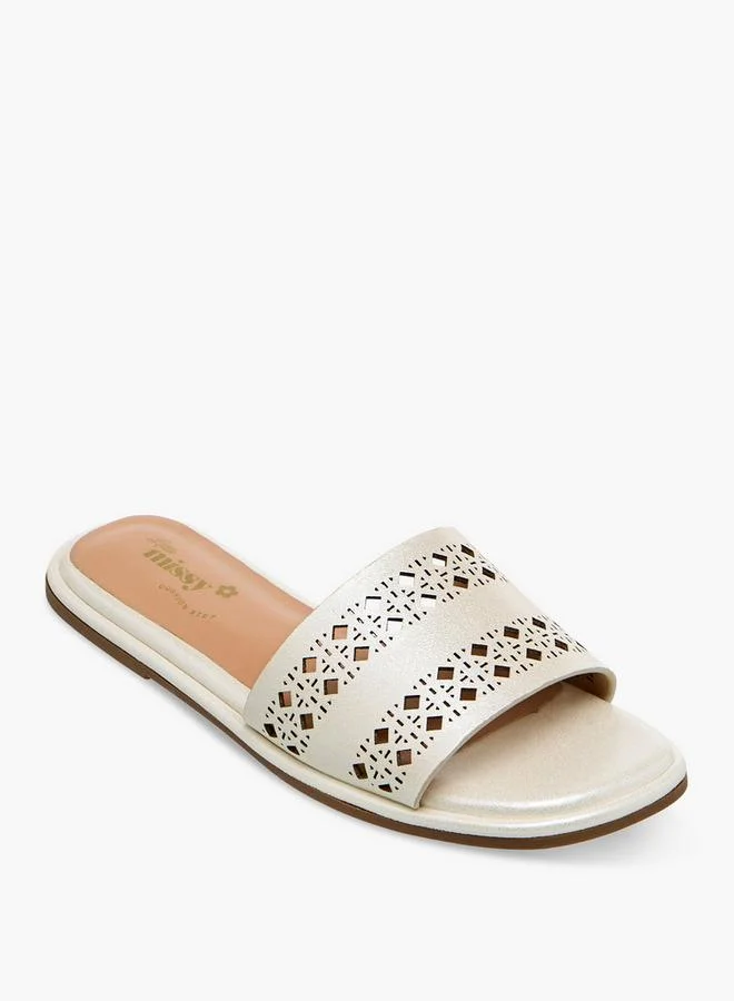 ليتل ميسي Girls Perforated Slide Sandals