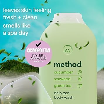 Method Body Wash Daily Zen Shower Gel Vibrant Cucumber Seaweed and Green Tea Scent Pack of 3 3 X 532ml - Image 3