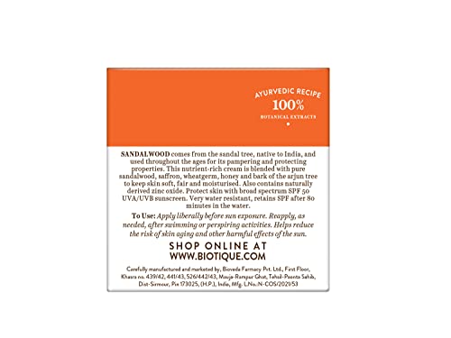 Biotique Sandalwood Face and Body Suncream 50 Gm - Image 3