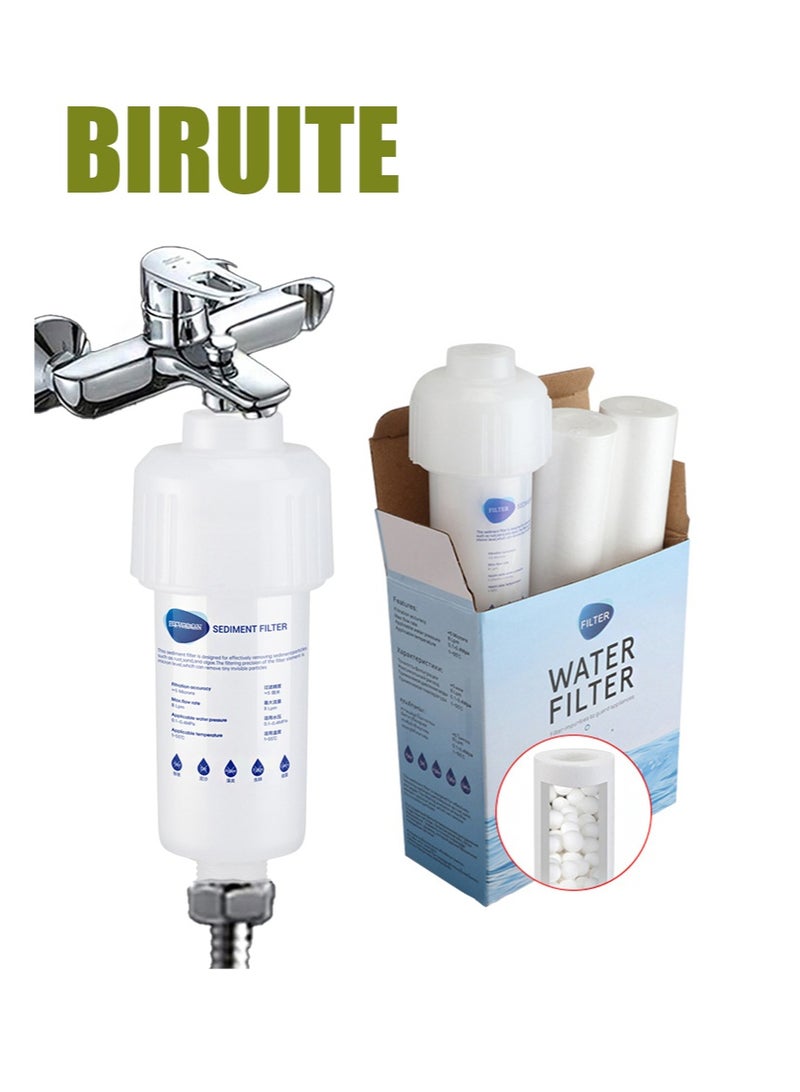 BIRUITE Sediment Water Filter for House Water System Water Filter Cartridge with 3 Replacement Filter Cartridge Universal Sediment Water Filter for Laundry, Kitchen, Bathroom, Toilet Water System - Image 1