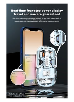UNBLACK UNBLACK Wireless Mouse Crystal Transparent, Gaming Adjustable DPI, Triple 2.4G Mode Switching Bluetooth 2, Rechargeable digital display Silent Mouse for PC Laptops Mac iPhone Android - Pink  - Image 4