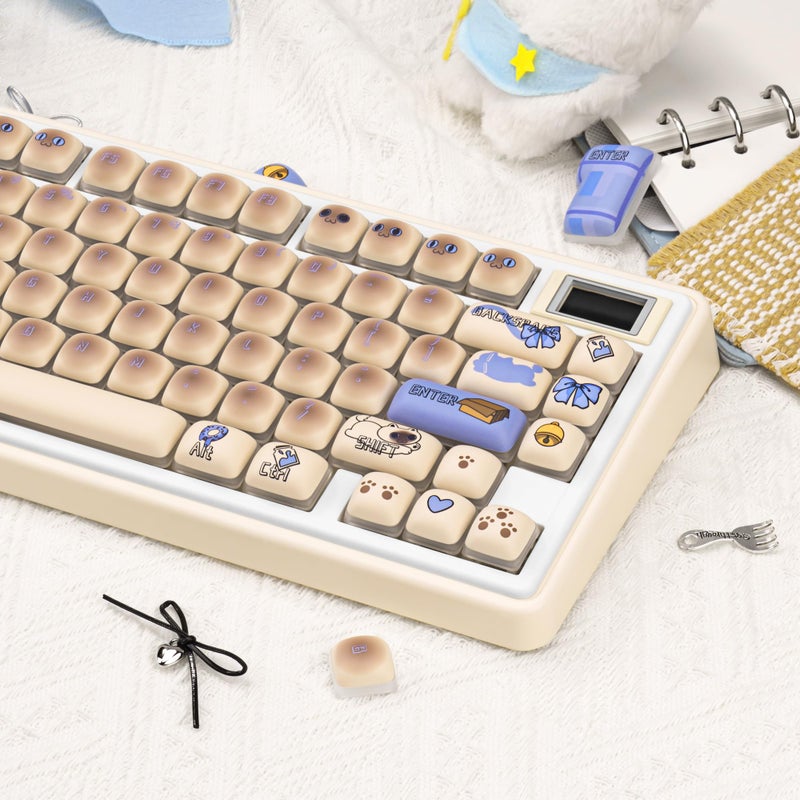 COOMICKEY Siamese Cat Keycaps Set, Dye-Sublimation PBT, Mao Profile, 125 Keys Meow Meow Custom Cute Keycaps for ANSI/ISO Layout, MX Switches Mechanical Gaming Keyboard - Image 5