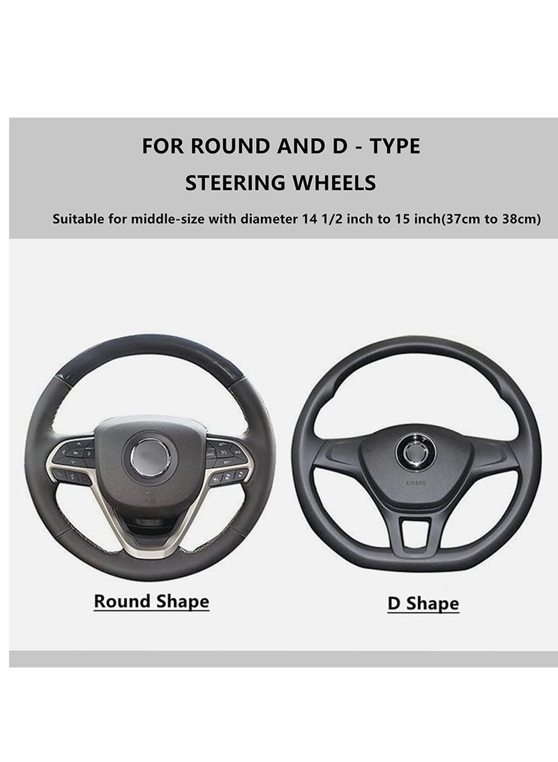 KASTWAVE Diamond Leather Steering Wheel Cover for Women Girls, with Bling Bling Crystal Rhinestones, Universal Fit 15 Inch Car Steering Wheel Protector (Black) - Image 5