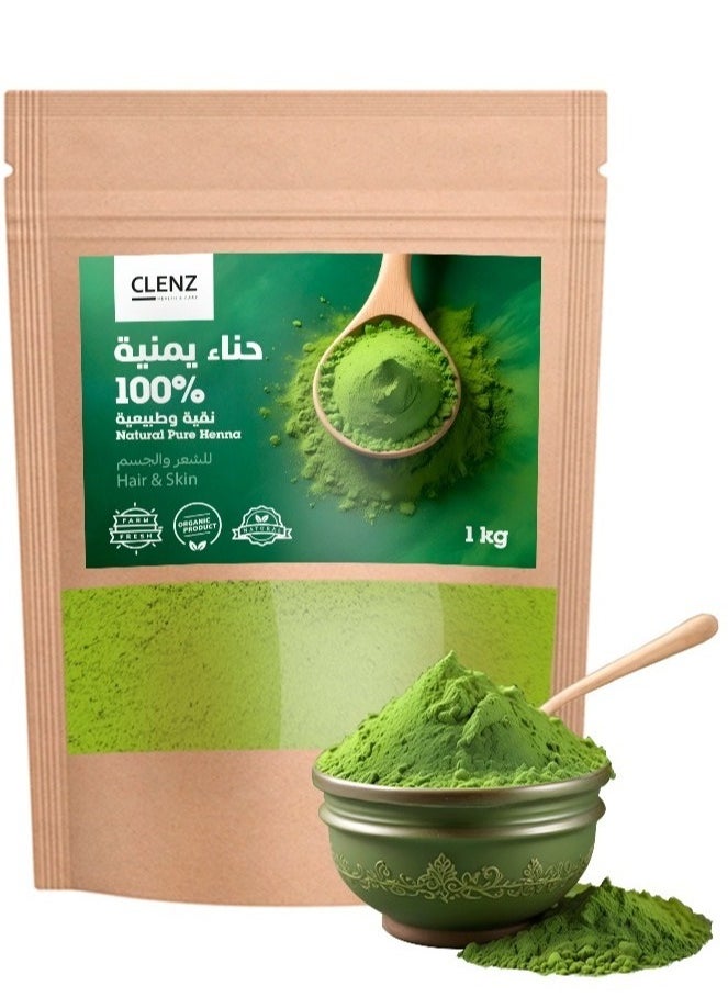 CLENZ Natural Pure Yemen Henna Powder - 1000 g  - Image 1
