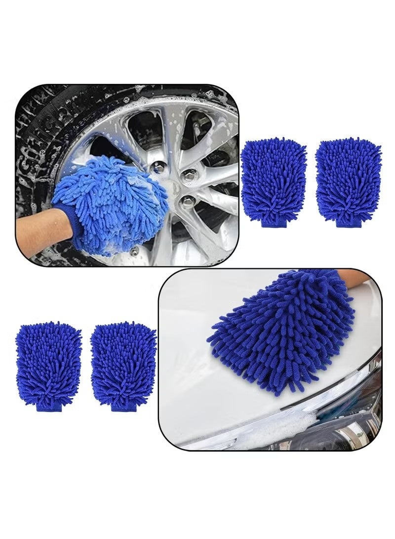 2 PCS Double Sided Microfiber Car Wash Mitt Car Washing Gloves Waterproof Car Wash Rag Sponge Kit - Image 3