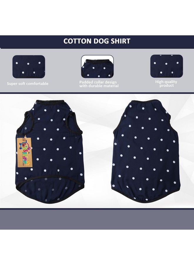 ويستيرن إرا تي شيرت كلاب من القطن الناعم الرائع، ملابس كلاب مريحة، سترة بدون أكمام، ملابس جرو (أزرق بولكا) (صغير جدًا - 10 بوصات) - Image 3