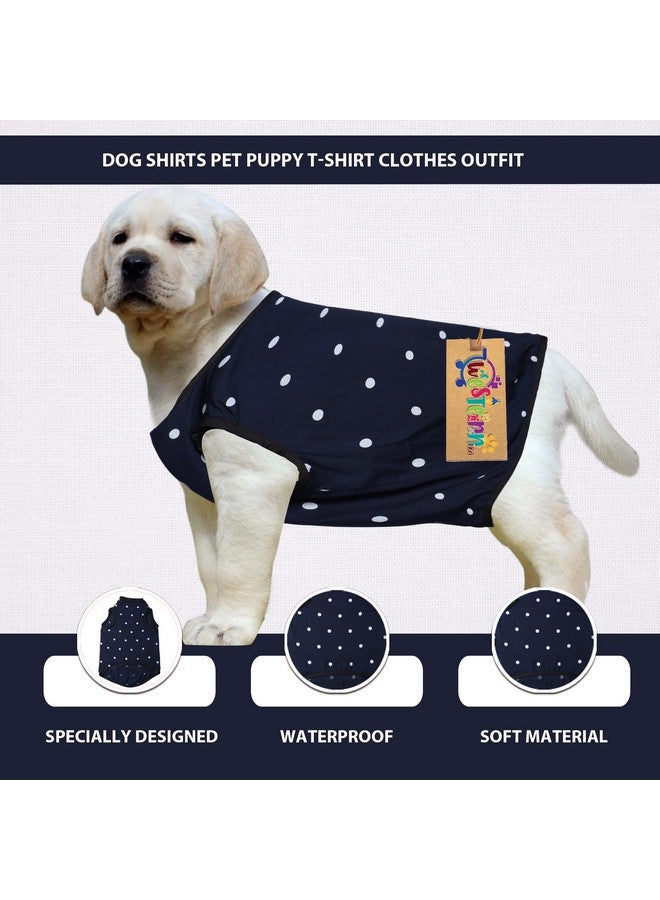 ويستيرن إرا تي شيرت كلاب من القطن الناعم الرائع، ملابس كلاب مريحة، سترة بدون أكمام، ملابس جرو (أزرق بولكا) (صغير جدًا - 10 بوصات) - Image 2